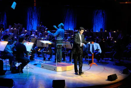 Magician rehearsing the stage show