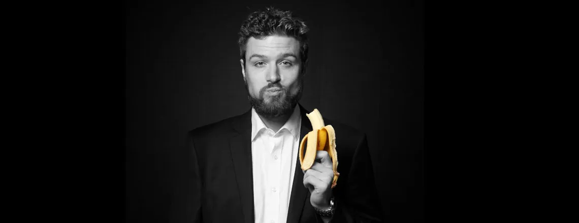 Andre Desery with a banana – now